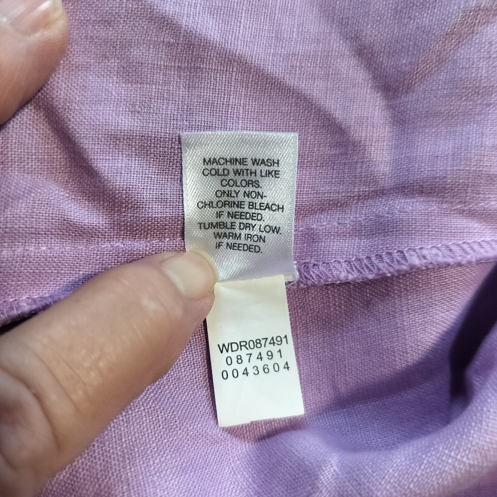J Jill Love Linen Shift Size Lg Lavendar/Lilac Coastal Grandma Cottagecore - Picture 5 of 9